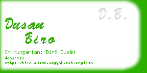 dusan biro business card